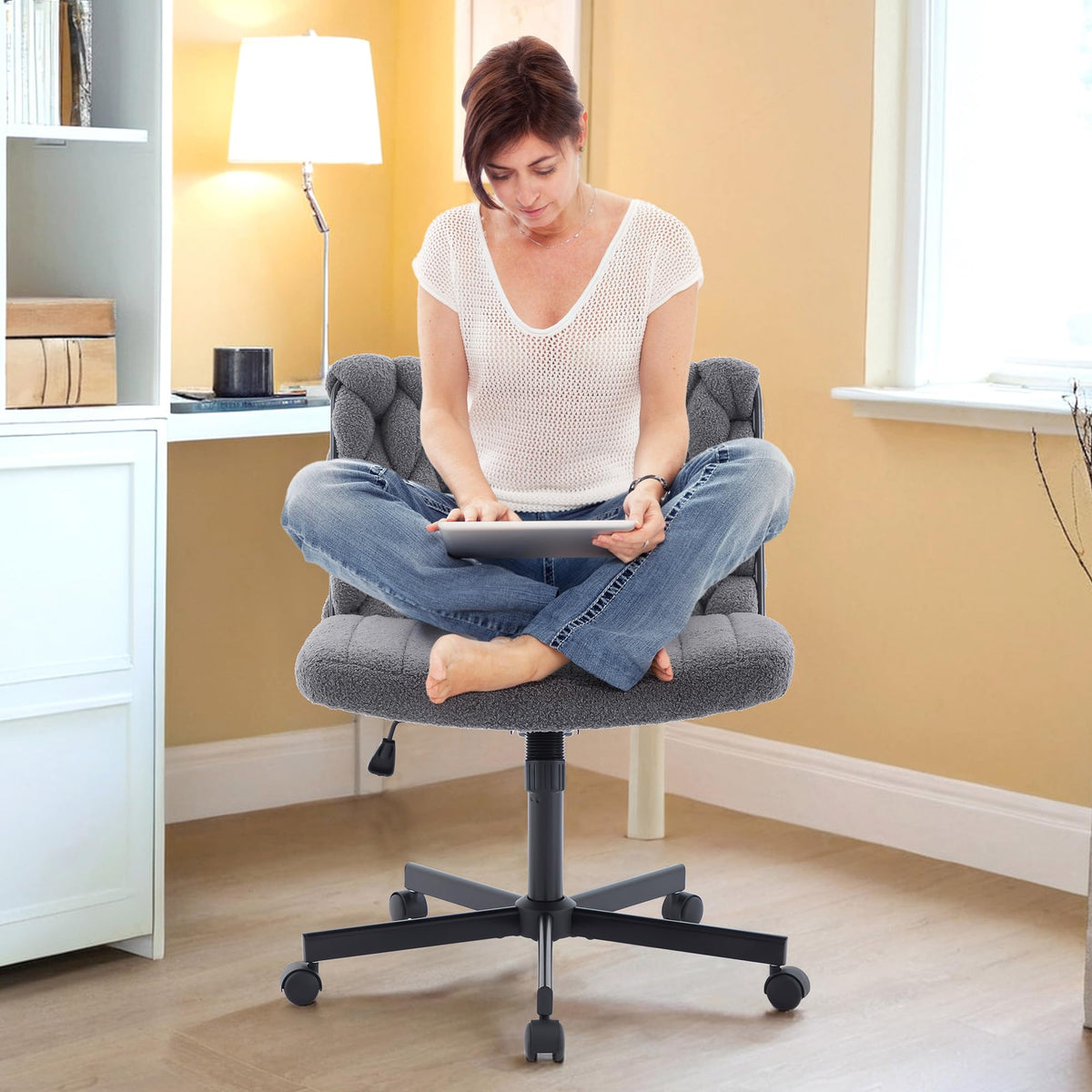Silla de escritorio ancha Garvee gris